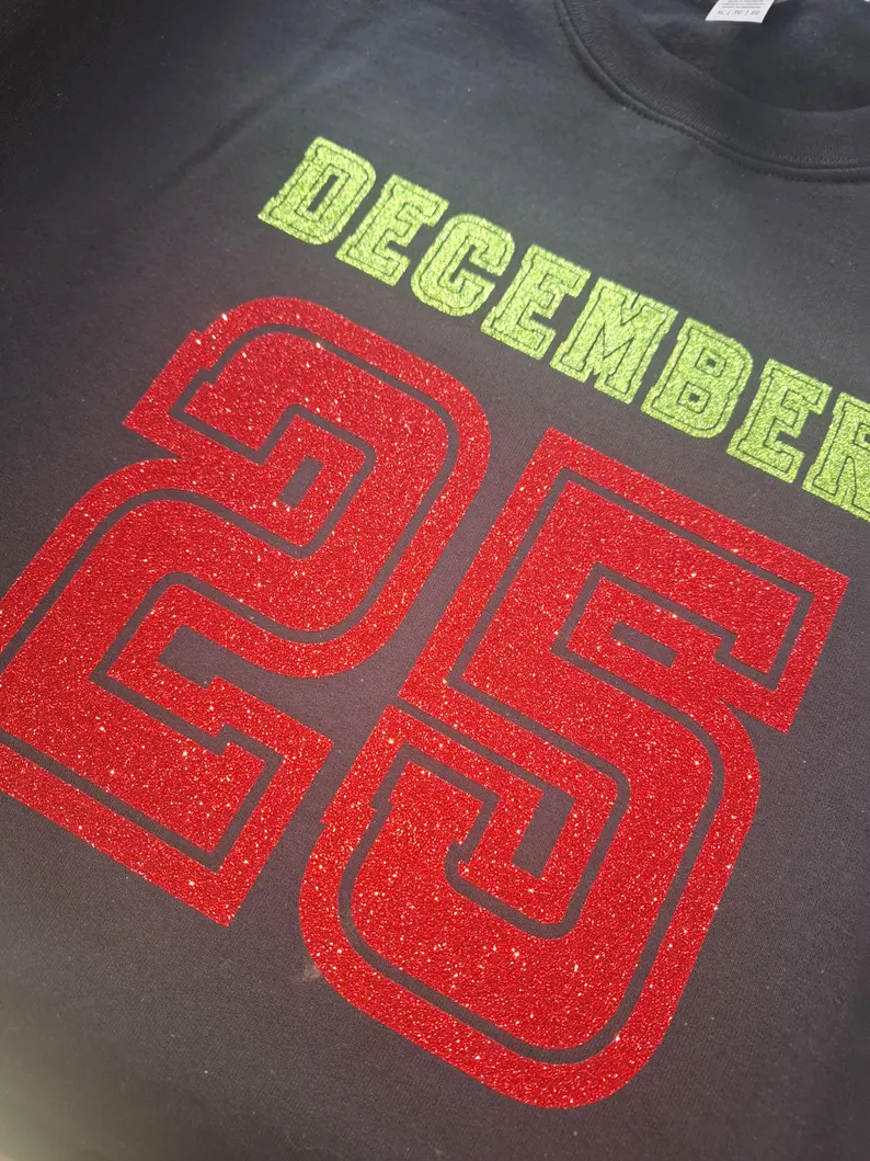 December 25 Glitter Christmas Sweatshirt