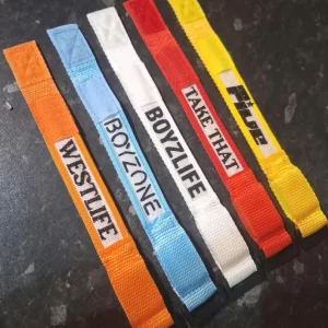 Flashing Wristband with 3 flashing modes. On off button. Pop band of your choice.