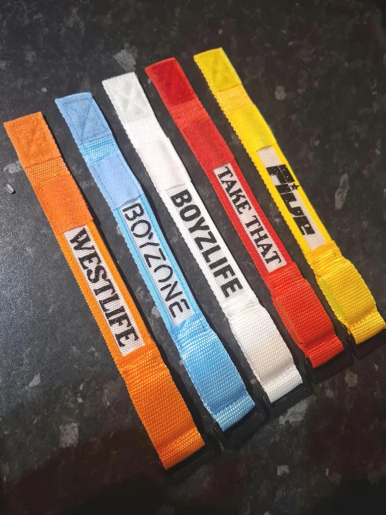 Flashing Wristband with 3 flashing modes. On off button. Pop band of your choice.