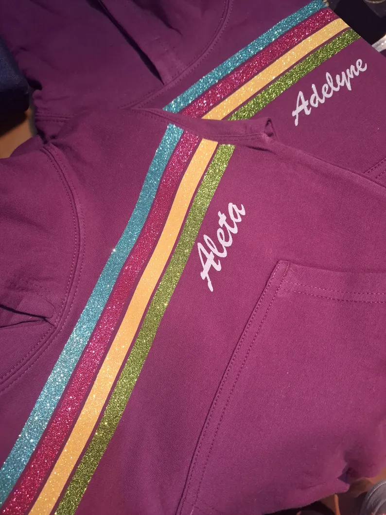 Kids. Children. Toddler. Personalised Glitter Hoodie. Christmas. Birthday. Celebration